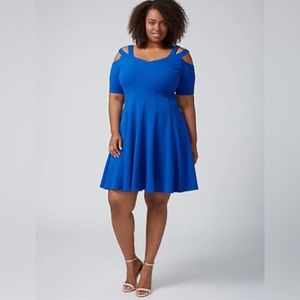Lane Bryant Blue Cold Shoulder Dress Size 20 NWT